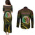 Personalised Vanuatu Couples Matching Puletasi Dress and Long Sleeve Button Shirts Yumi 43 Hapi Independens Dei Black Version - Wonder Print Shop