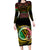 Personalised Vanuatu Long Sleeve Bodycon Dress Yumi 43 Hapi Independens Dei Black Version - Wonder Print Shop