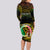 Personalised Vanuatu Long Sleeve Bodycon Dress Yumi 43 Hapi Independens Dei Black Version - Wonder Print Shop