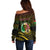 Personalised Vanuatu Off Shoulder Sweater Yumi 43 Hapi Independens Dei Black Version - Wonder Print Shop