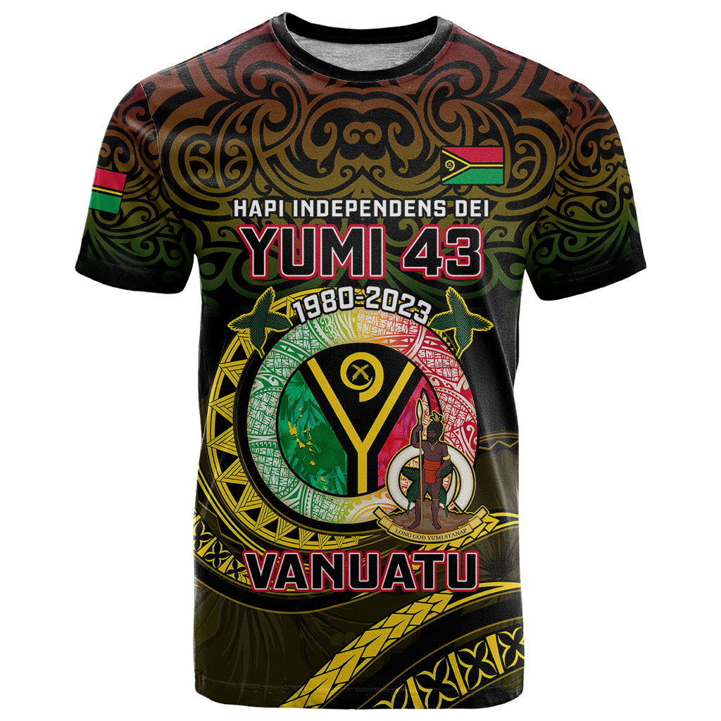 Personalised Vanuatu T Shirt Yumi 43 Hapi Independens Dei Black Version - Wonder Print Shop