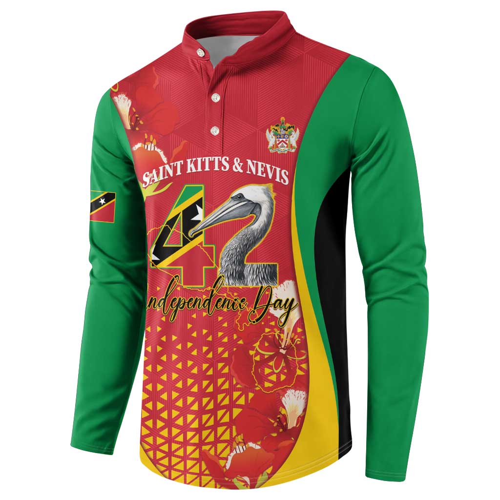 Personalized Saint Kitts and Nevis Button Sweatshirt Pelican 42nd Independence Anniversary - Wonder Print Shop