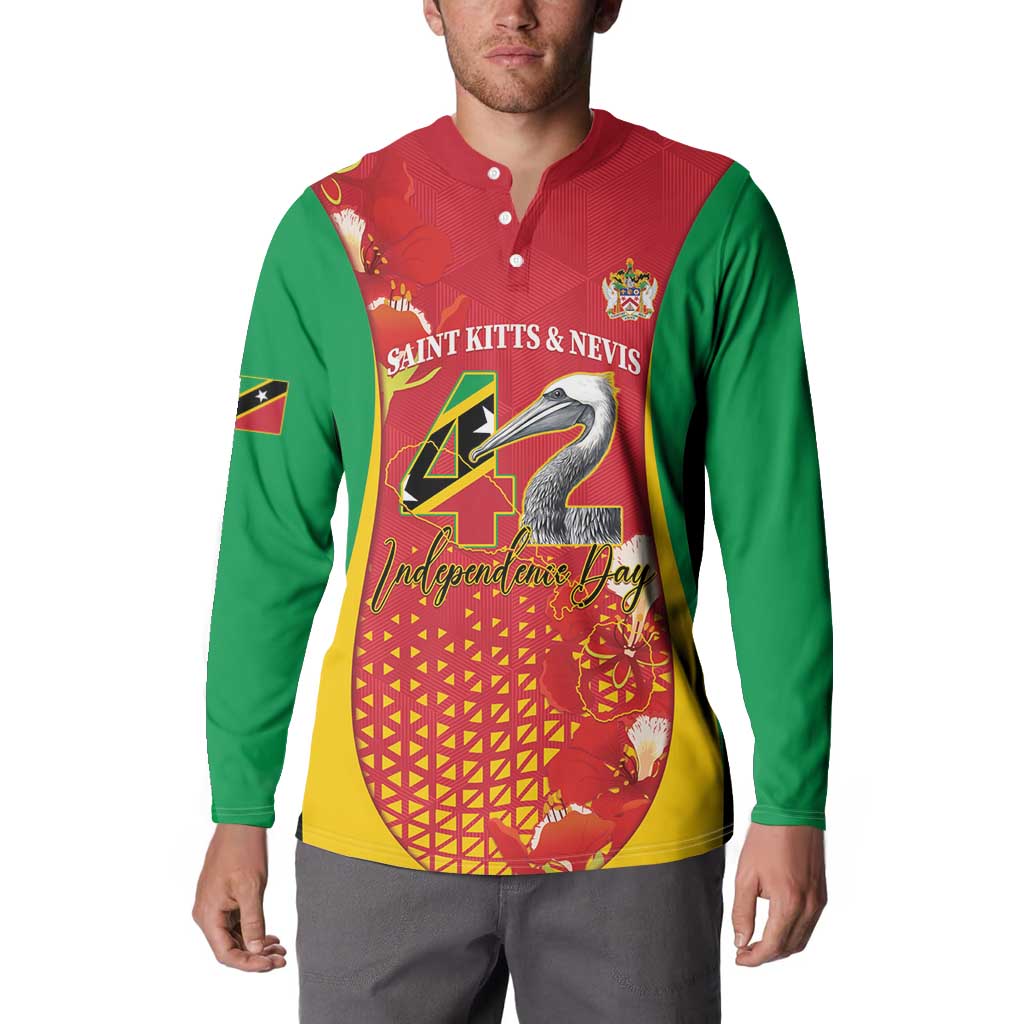 Personalized Saint Kitts and Nevis Button Sweatshirt Pelican 42nd Independence Anniversary - Wonder Print Shop