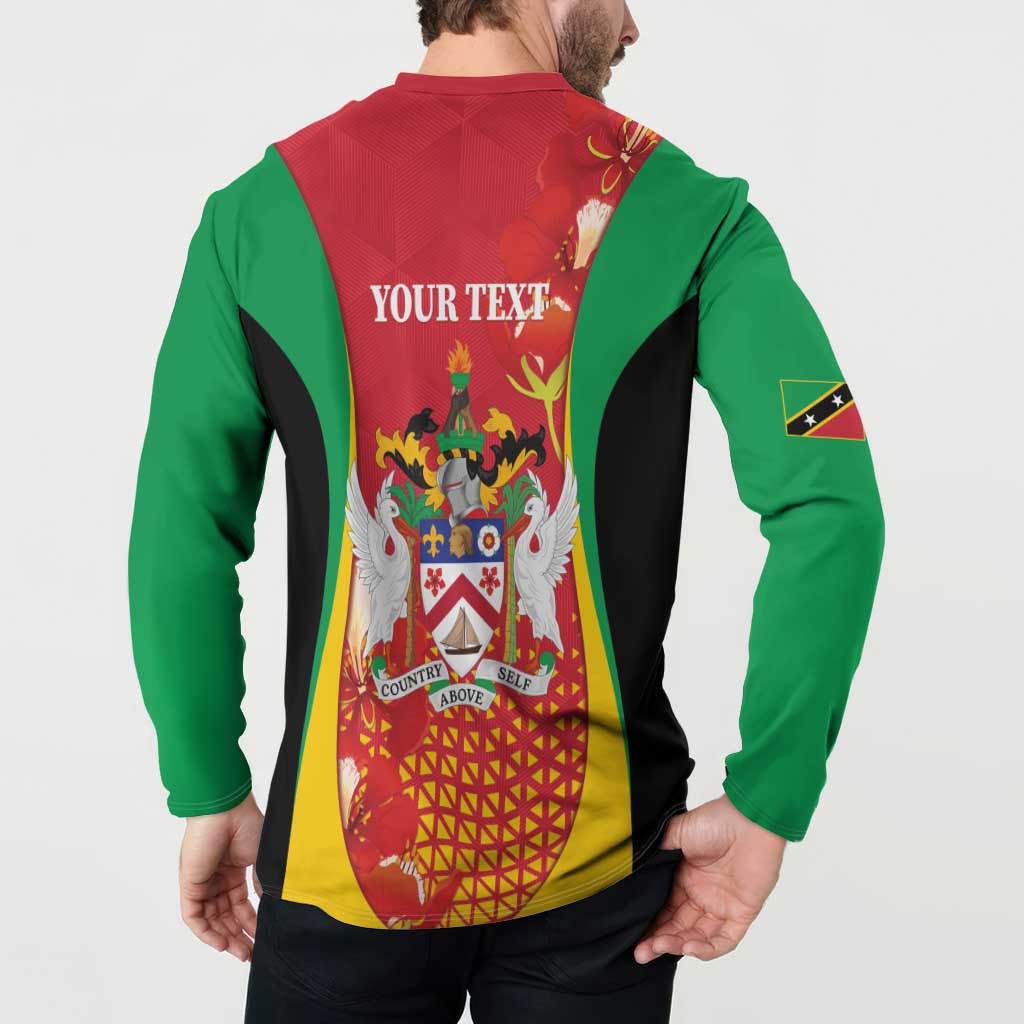 Personalized Saint Kitts and Nevis Button Sweatshirt Pelican 42nd Independence Anniversary - Wonder Print Shop