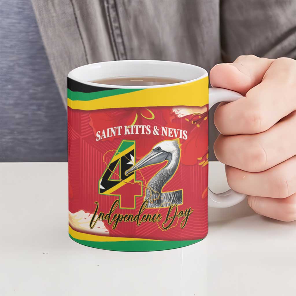 Personalized Saint Kitts and Nevis Ceramic Mug Pelican 42nd Independence Anniversary - Wonder Print Shop