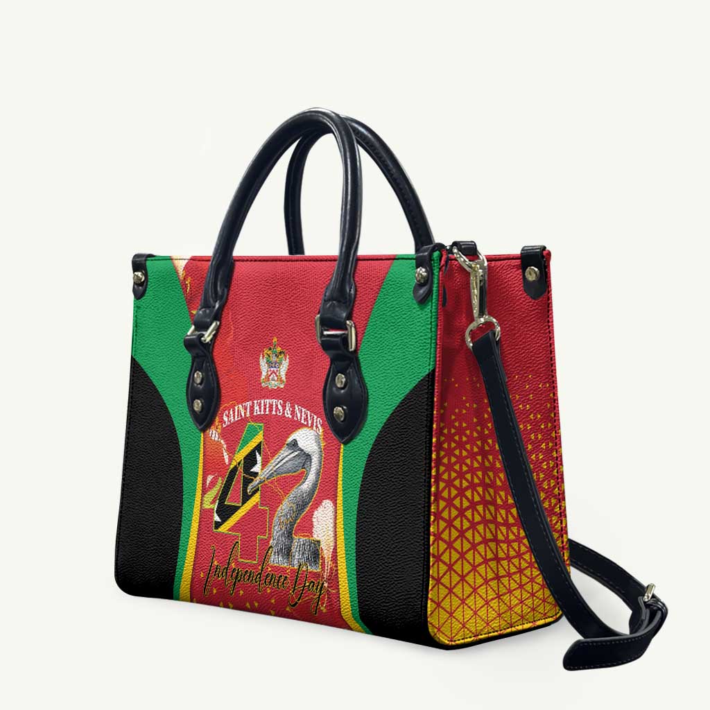 Saint Kitts and Nevis Leather Bag Pelican 42nd Independence Anniversary - Wonder Print Shop
