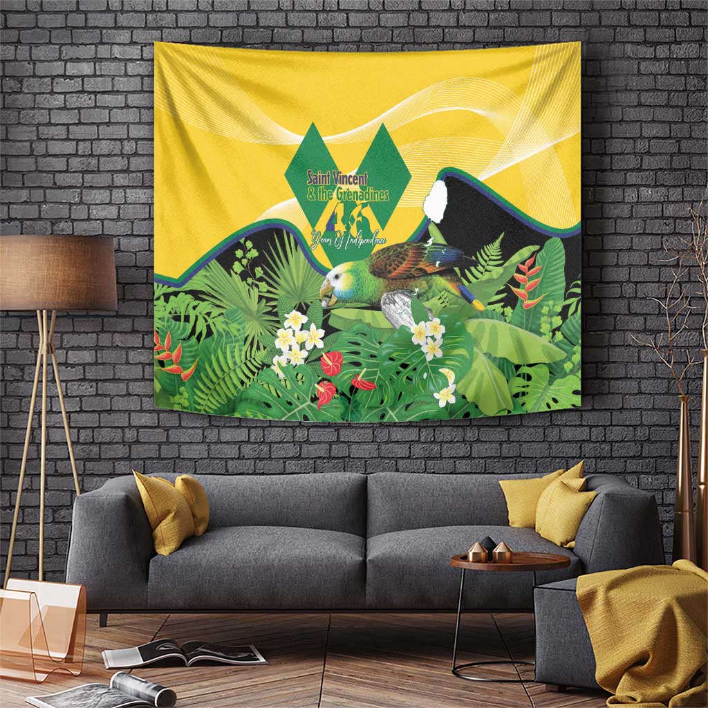 Saint Vincent and the Grenadines Tapestry Amazona Guildingii 46 Years Of Independence - Wonder Print Shop