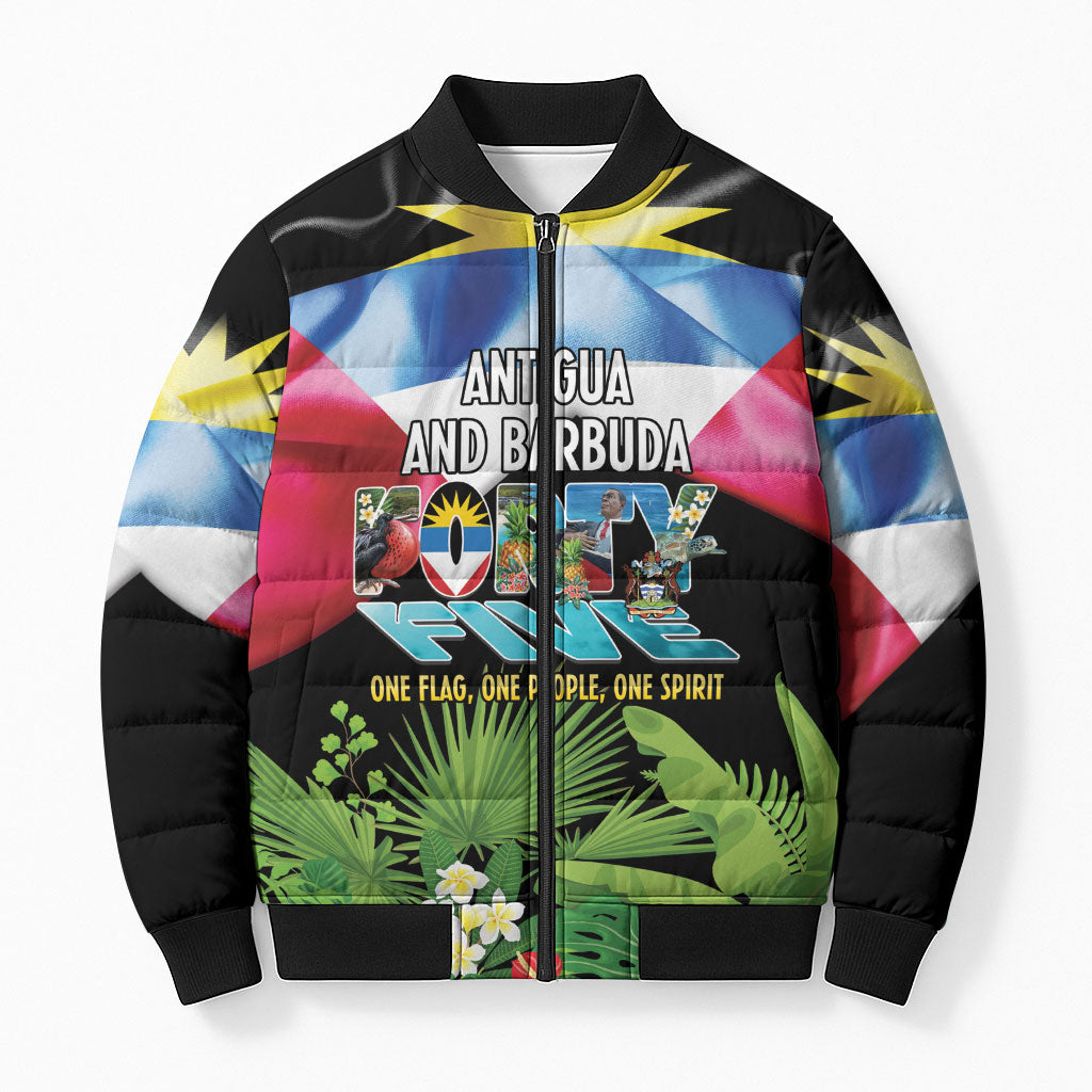 Antigua and Barbuda Independence Day Bomber Puffer Jacket 44th Anniversary One Flag One People One Spirit - Wonder Print Shop