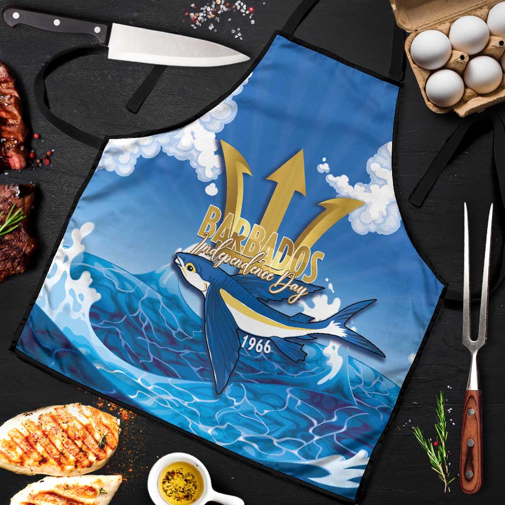 Barbados Independence Day Apron Gold Trident and Flying Fish - Wonder Print Shop