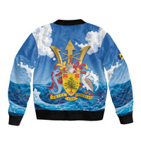 Barbados Independence Day Bomber Jacket Gold Trident and Flying Fish - Wonder Print Shop