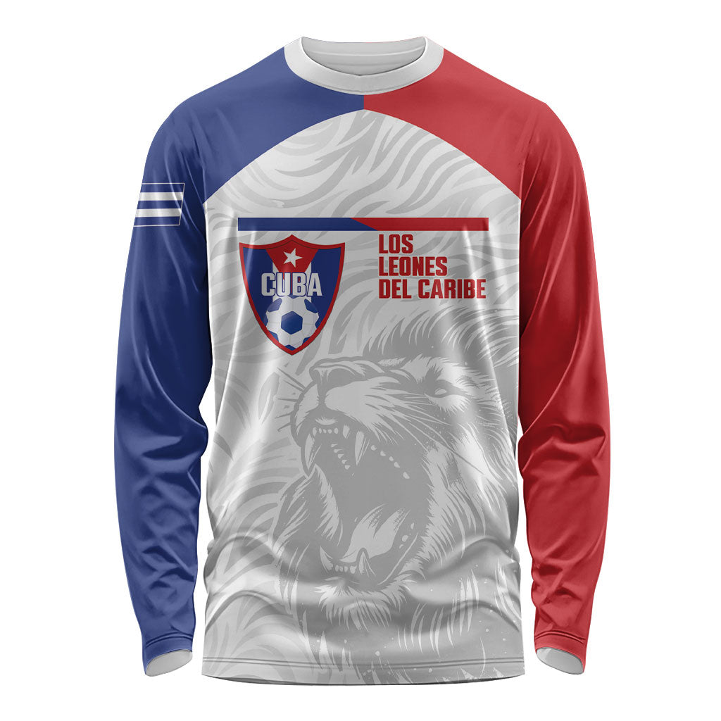 Cuba Football 2026 Custom Long Sleeve Shirt Vamos Los Leones del Caribe