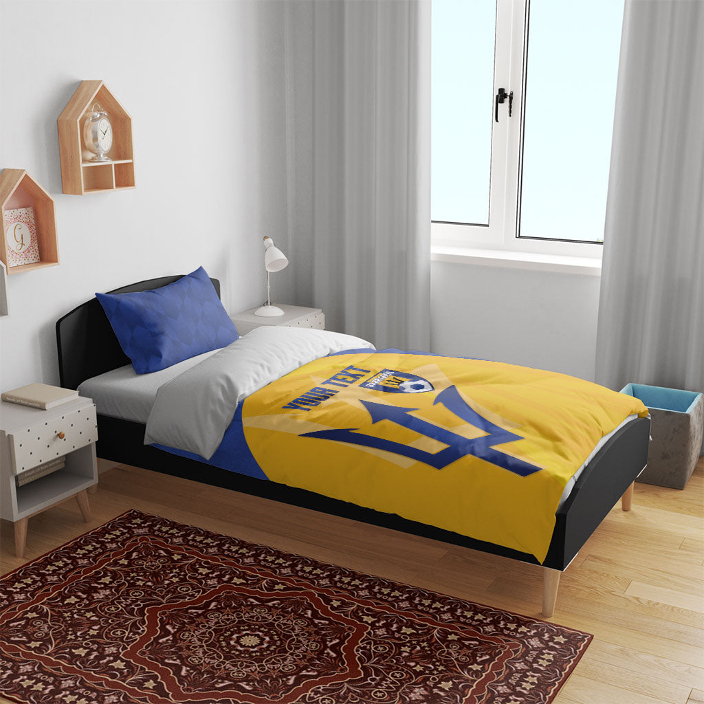 Barbados Football 2026 Custom Bedding Set Go Bajan Tridents