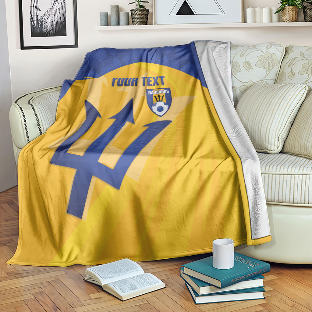 Barbados Football 2026 Custom Blanket Go Bajan Tridents
