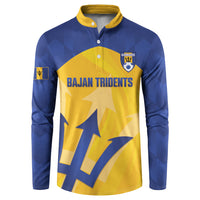 Barbados Football 2026 Custom Button Sweatshirt Go Bajan Tridents