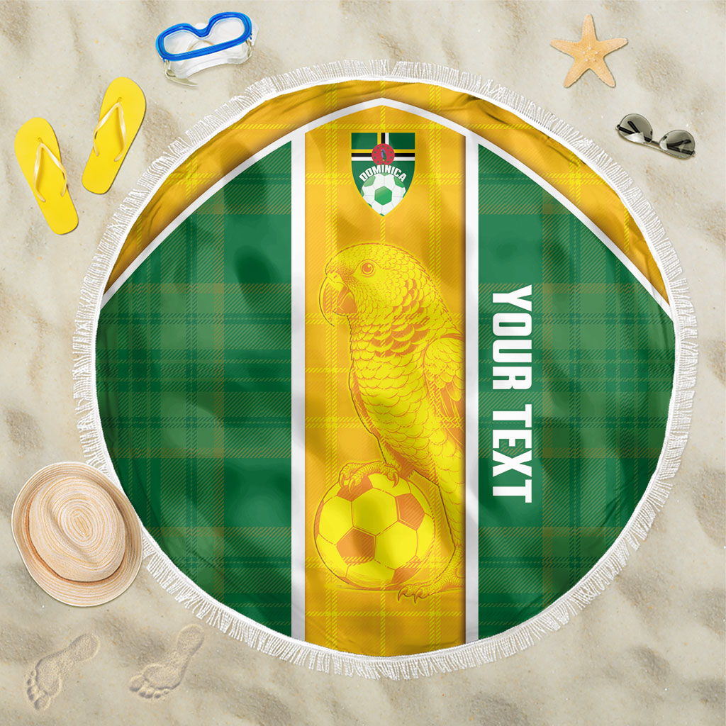 Dominica Football 2026 Custom Beach Blanket Sisserou Parrot Madras Pattern