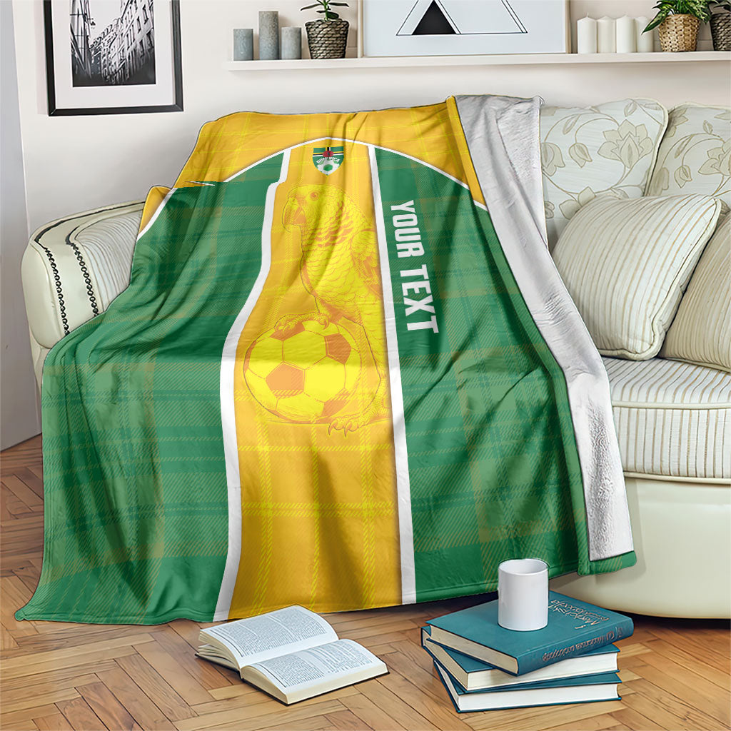 Dominica Football 2026 Custom Blanket Sisserou Parrot Madras Pattern