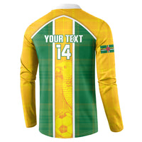 Dominica Football 2026 Custom Button Sweatshirt Sisserou Parrot Madras Pattern