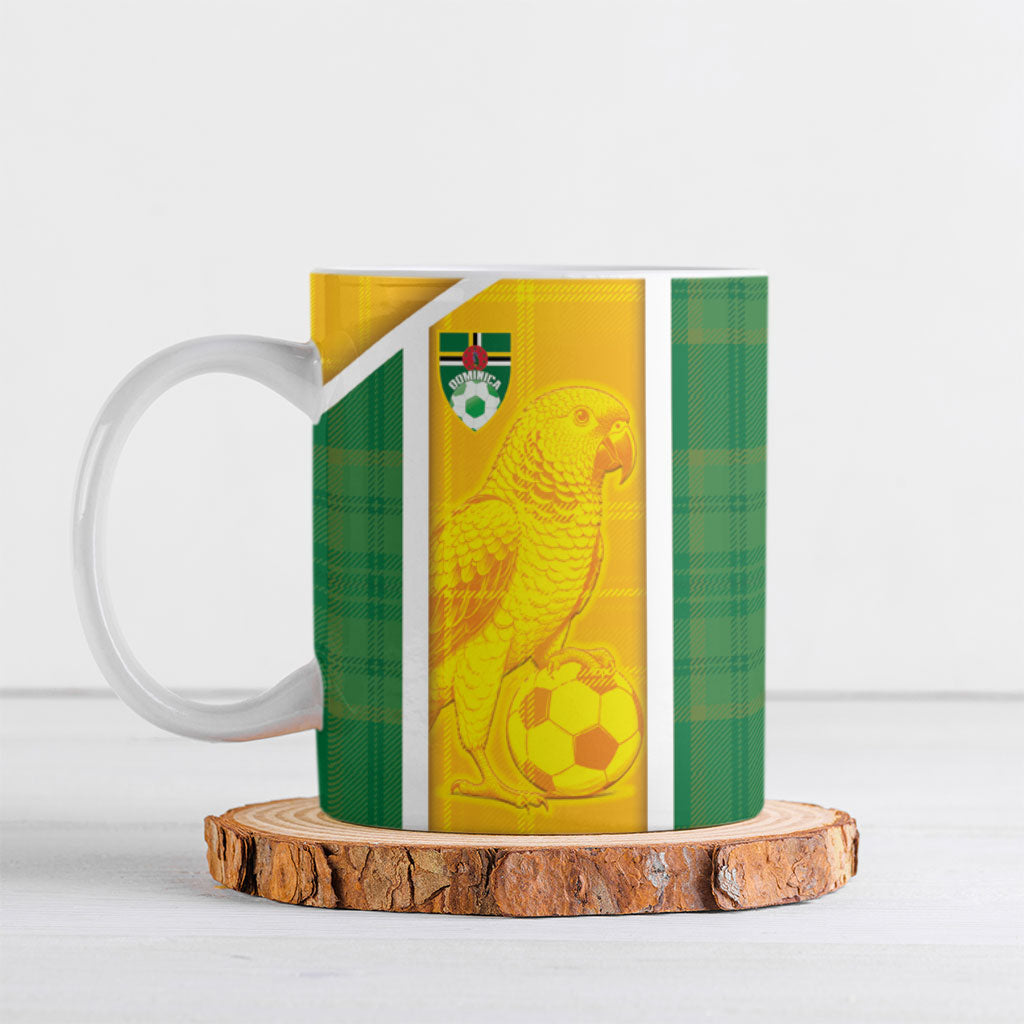Dominica Football 2026 Custom Ceramic Mug Sisserou Parrot Madras Pattern
