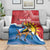 Personalised Antigua and Barbuda Independence Day Blanket Fallow Deer With Flag