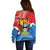 Personalised Antigua and Barbuda Independence Day Off Shoulder Sweater Fallow Deer With Flag - Wonder Print Shop