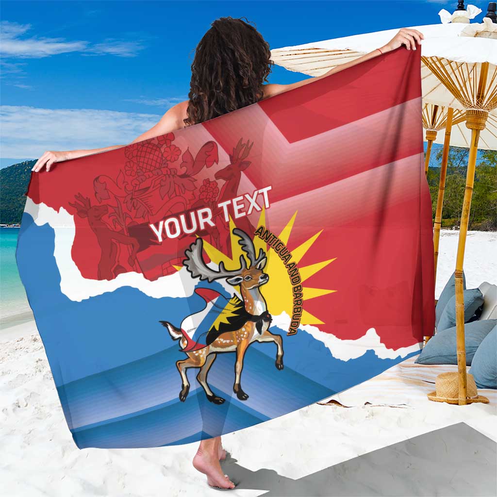 Personalised Antigua and Barbuda Independence Day Sarong Fallow Deer With Flag - Wonder Print Shop