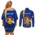 Personalised Barbados Independence Day Couples Matching Off Shoulder Short Dress and Long Sleeve Button Shirt 30 November Happy Anniversary Barbadian - Wonder Print Shop