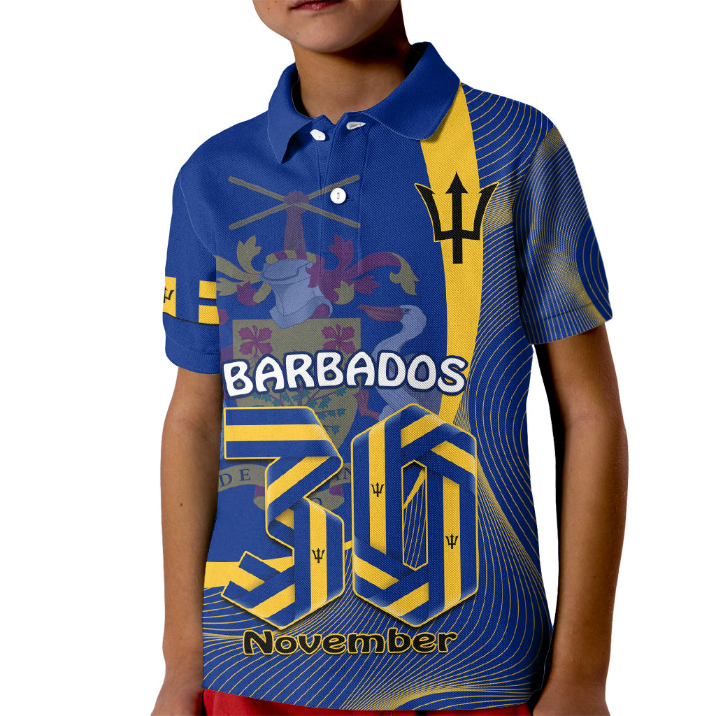 Personalised Barbados Independence Day Kid Polo Shirt 30 November Happy Anniversary Barbadian - Wonder Print Shop