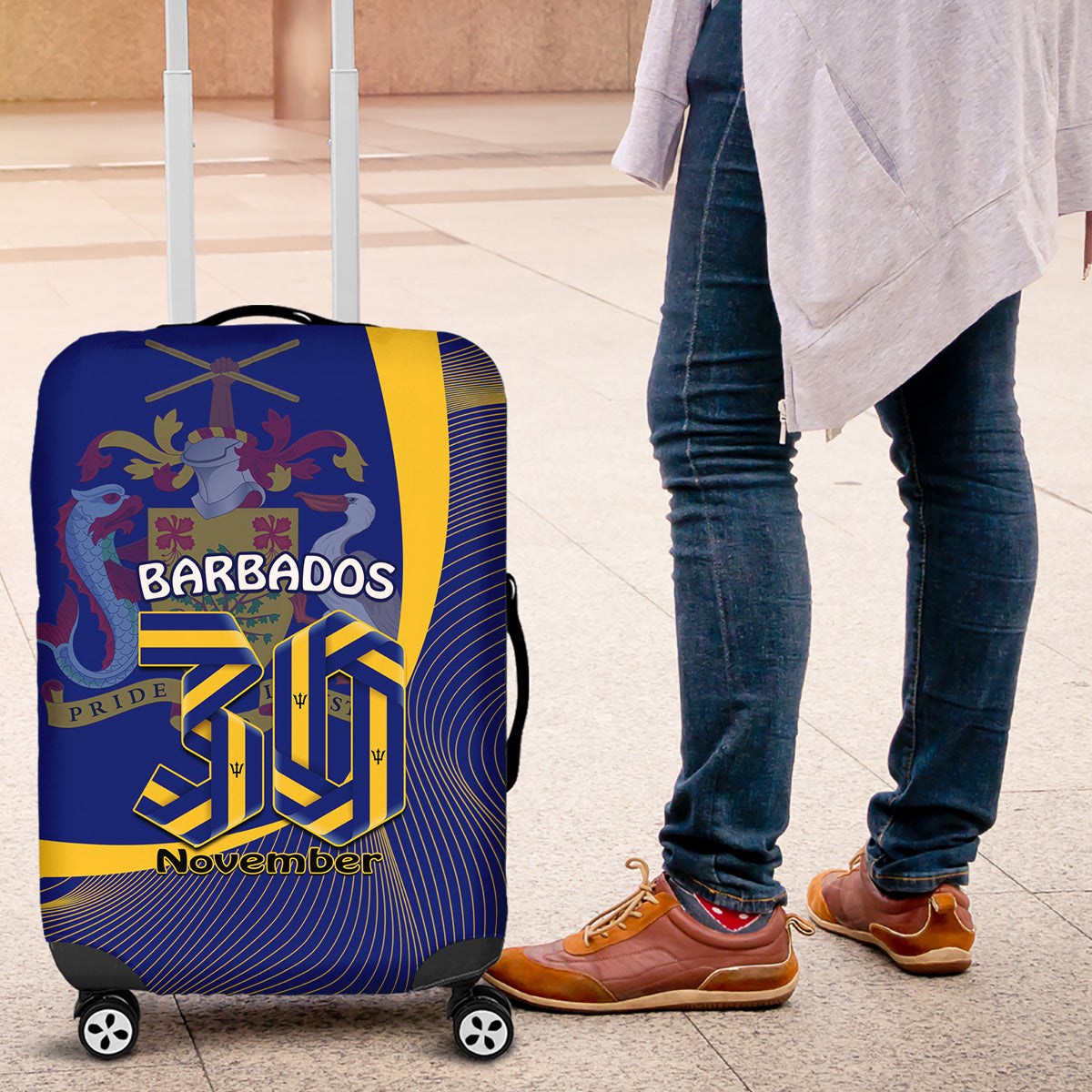 Barbados Independence Day Luggage Cover 30 November Happy Anniversary Barbadian - Wonder Print Shop