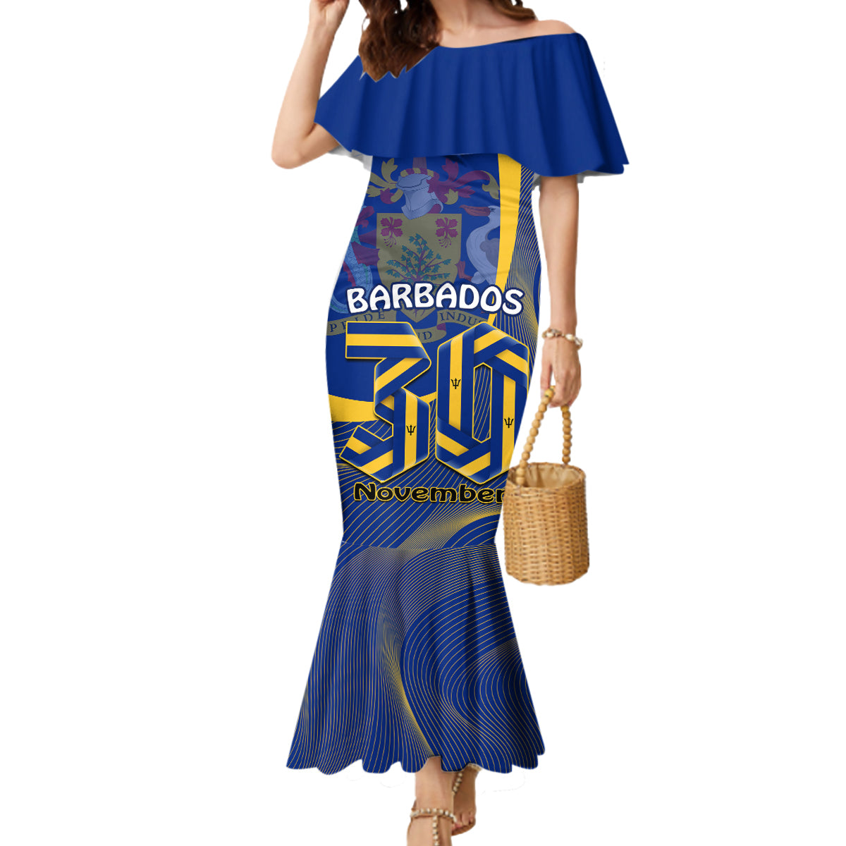 personalised-barbados-independence-day-mermaid-dress-30-november-happy-anniversary-barbadian