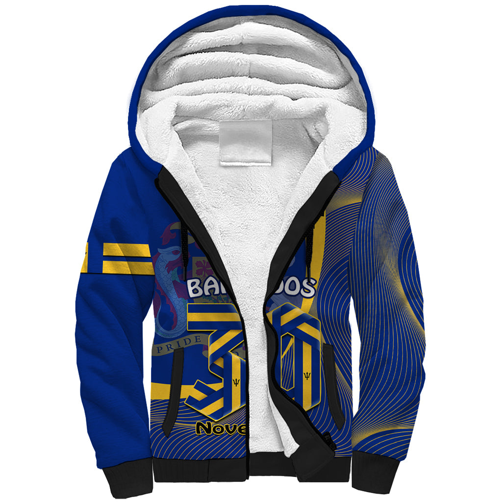 Personalised Barbados Independence Day Sherpa Hoodie 30 November Happy Anniversary Barbadian - Wonder Print Shop