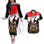 Personalised Yemen Independence Day Couples Matching Off The Shoulder Long Sleeve Dress and Hawaiian Shirt Yemeni Coat Of Arms With Coffea Arabica Flowers - Wonder Print Shop