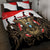 Yemen Independence Day Quilt Bed Set Yemeni Coat Of Arms With Coffea Arabica Flowers - Wonder Print Shop