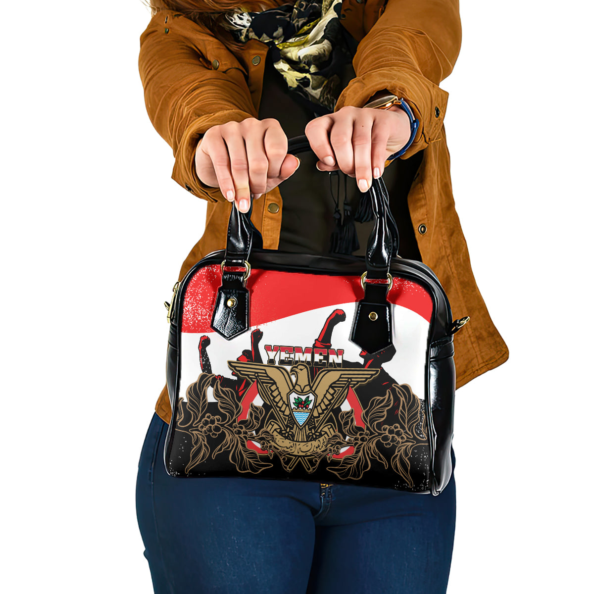 personalised-yemen-independence-day-shoulder-handbag-yemeni-coat-of-arms-with-coffea-arabica-flowers