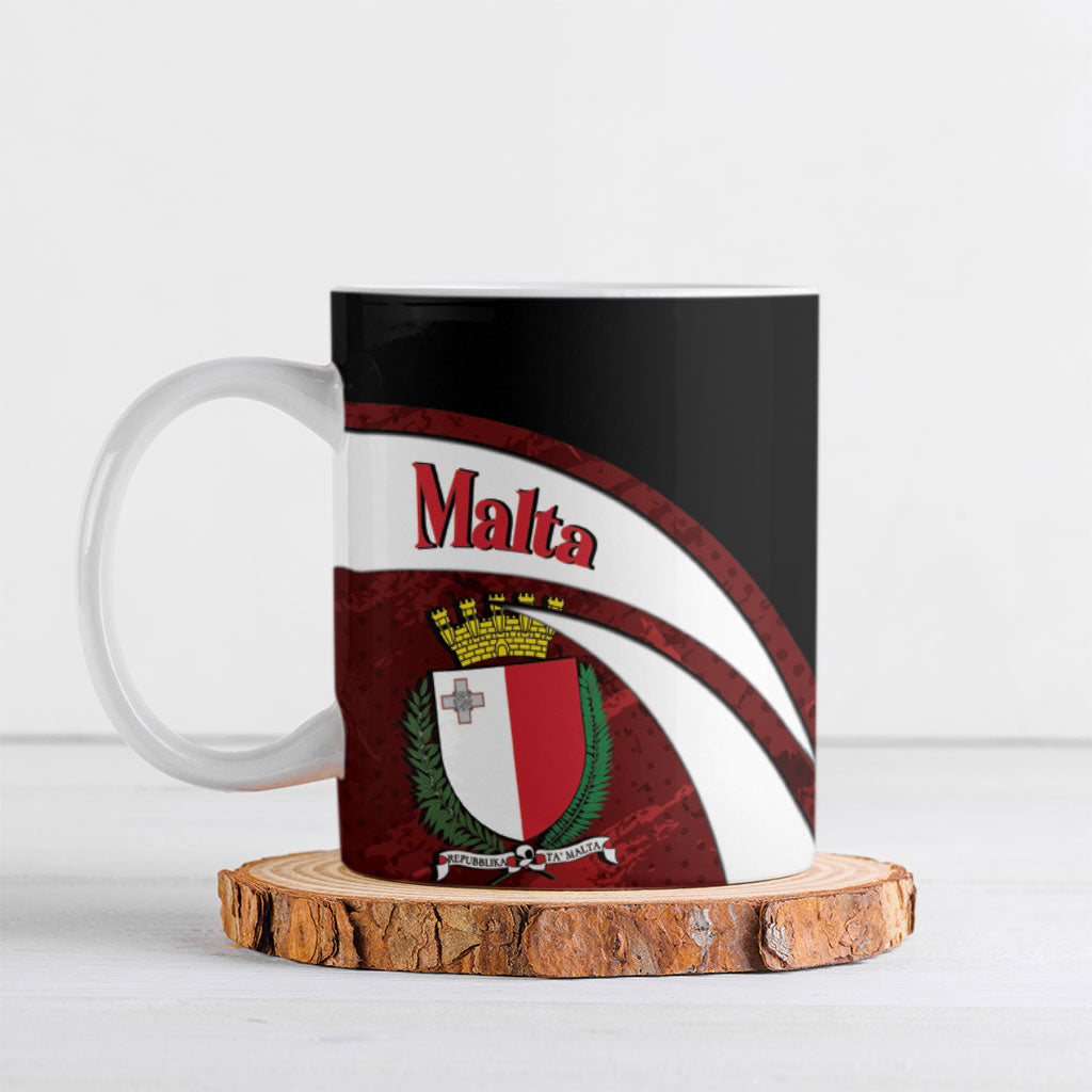 Personalised Malta Republic Day Ceramic Mug Maltese Cross With Coat Of Arms