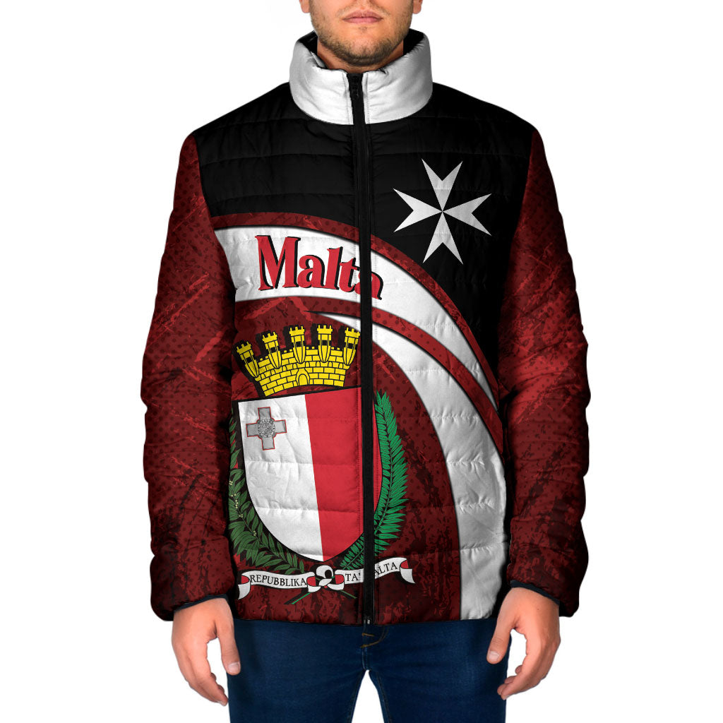 Personalised Malta Republic Day Padded Jacket Maltese Cross With Coat Of Arms