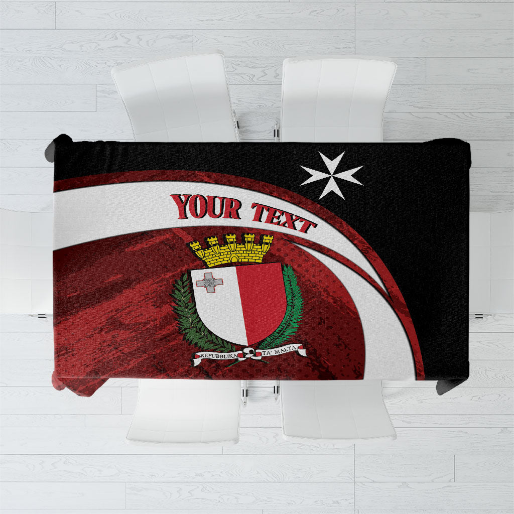 Personalised Malta Republic Day Tablecloth Maltese Cross With Coat Of Arms