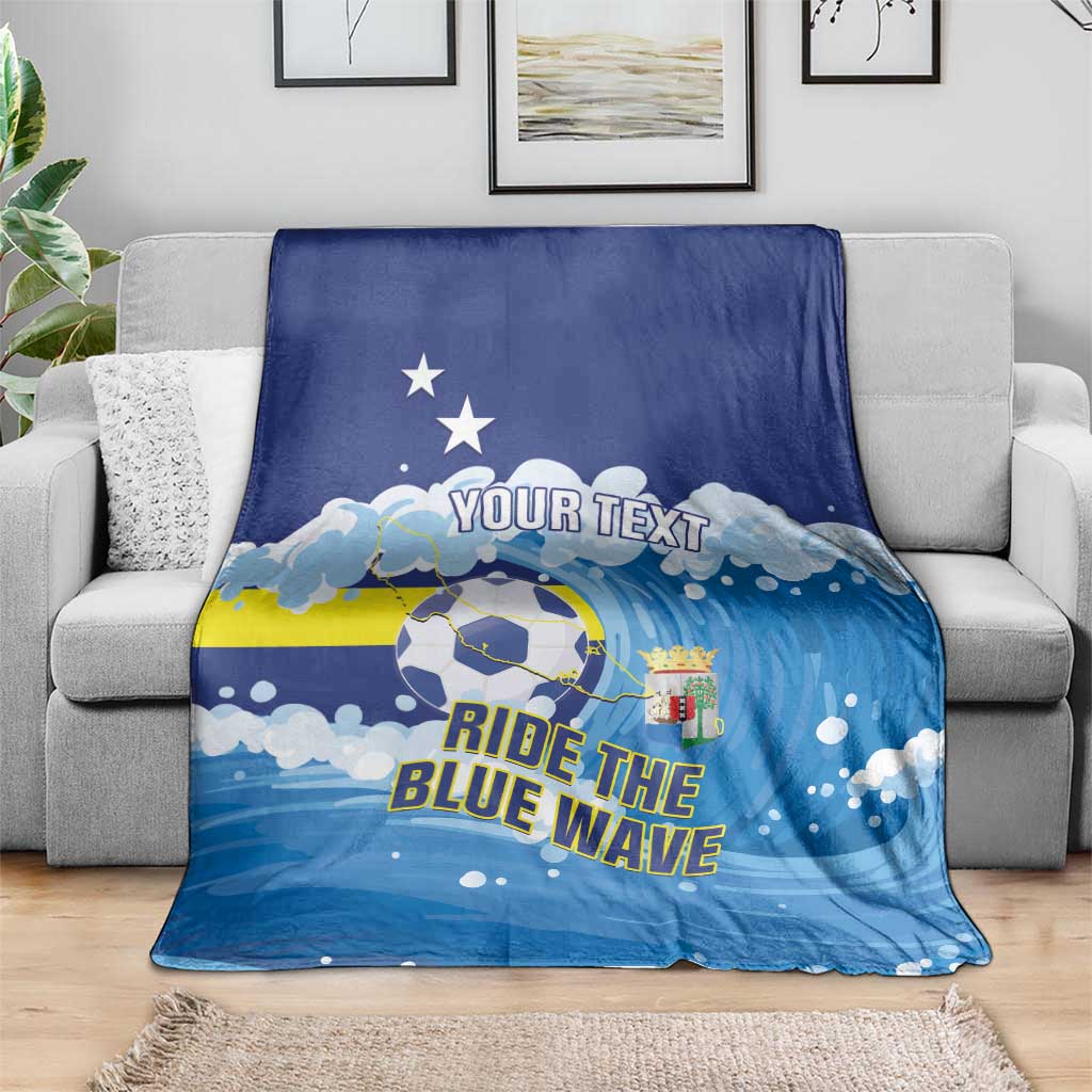 Personalized Curacao Football Blanket First-ever World Cup Ride The Blue Wave - Wonder Print Shop