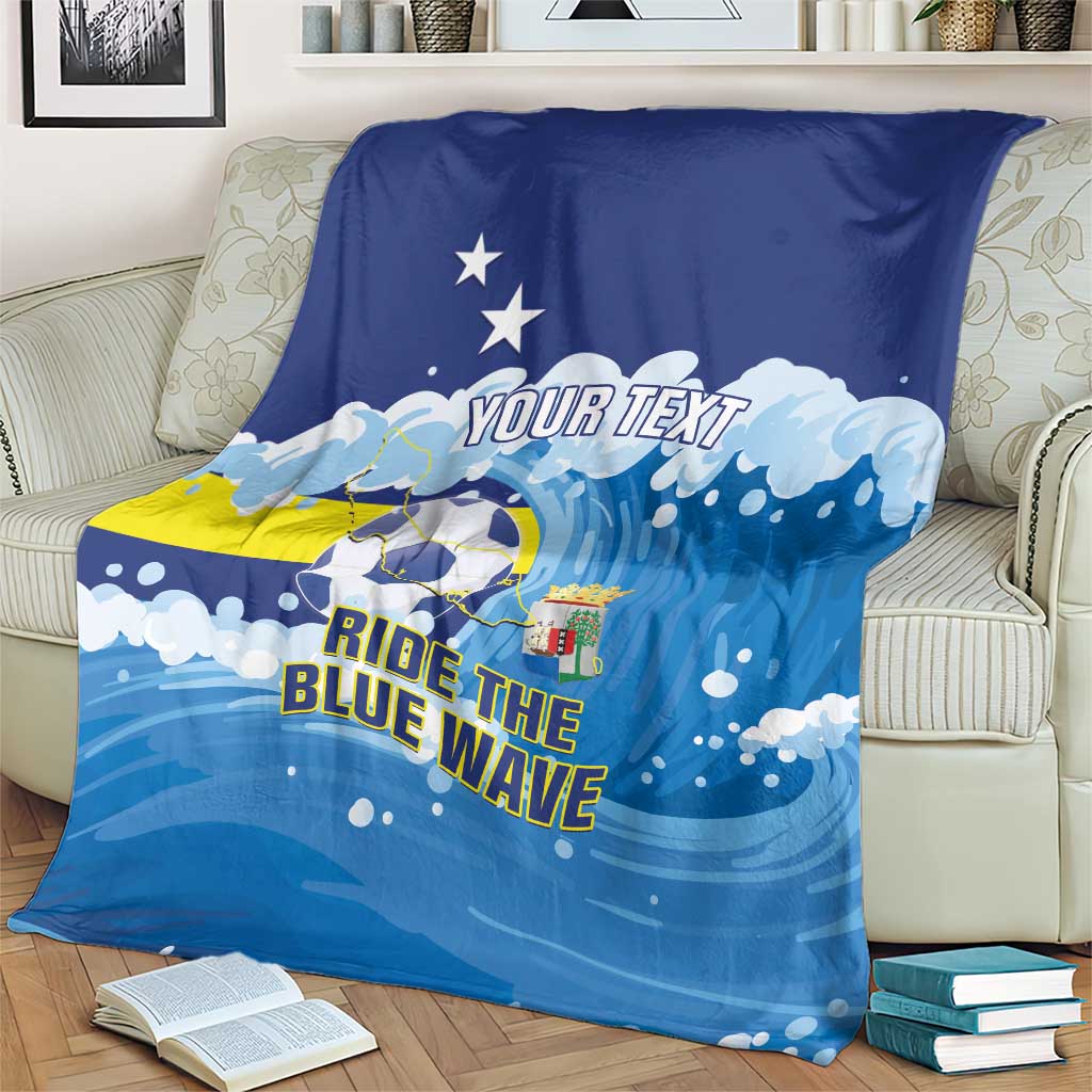 Personalized Curacao Football Blanket First-ever World Cup Ride The Blue Wave - Wonder Print Shop