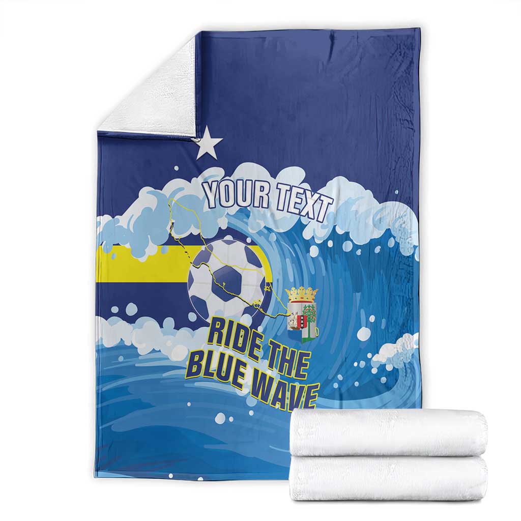 Personalized Curacao Football Blanket First-ever World Cup Ride The Blue Wave - Wonder Print Shop
