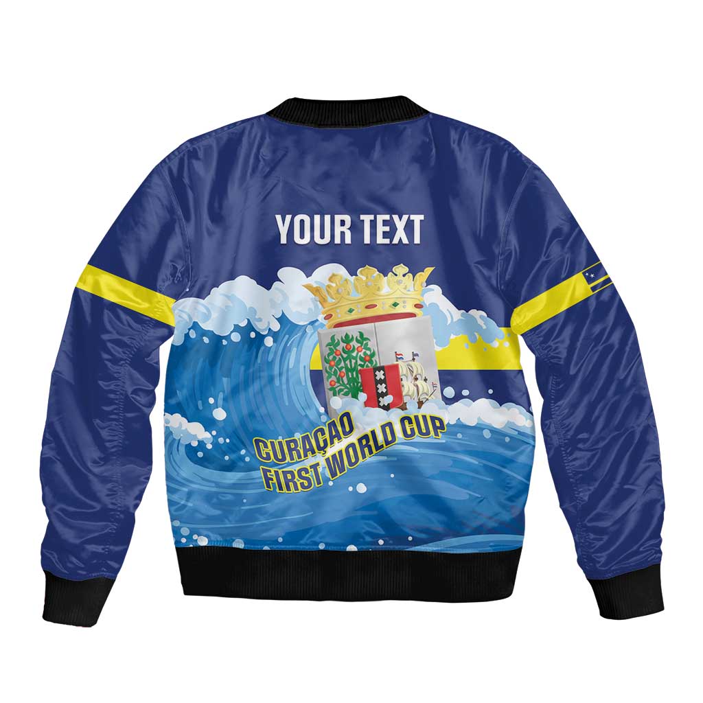 Personalized Curacao Football Bomber Jacket First-ever World Cup Ride The Blue Wave - Wonder Print Shop