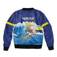 Personalized Curacao Football Bomber Jacket First-ever World Cup Ride The Blue Wave - Wonder Print Shop
