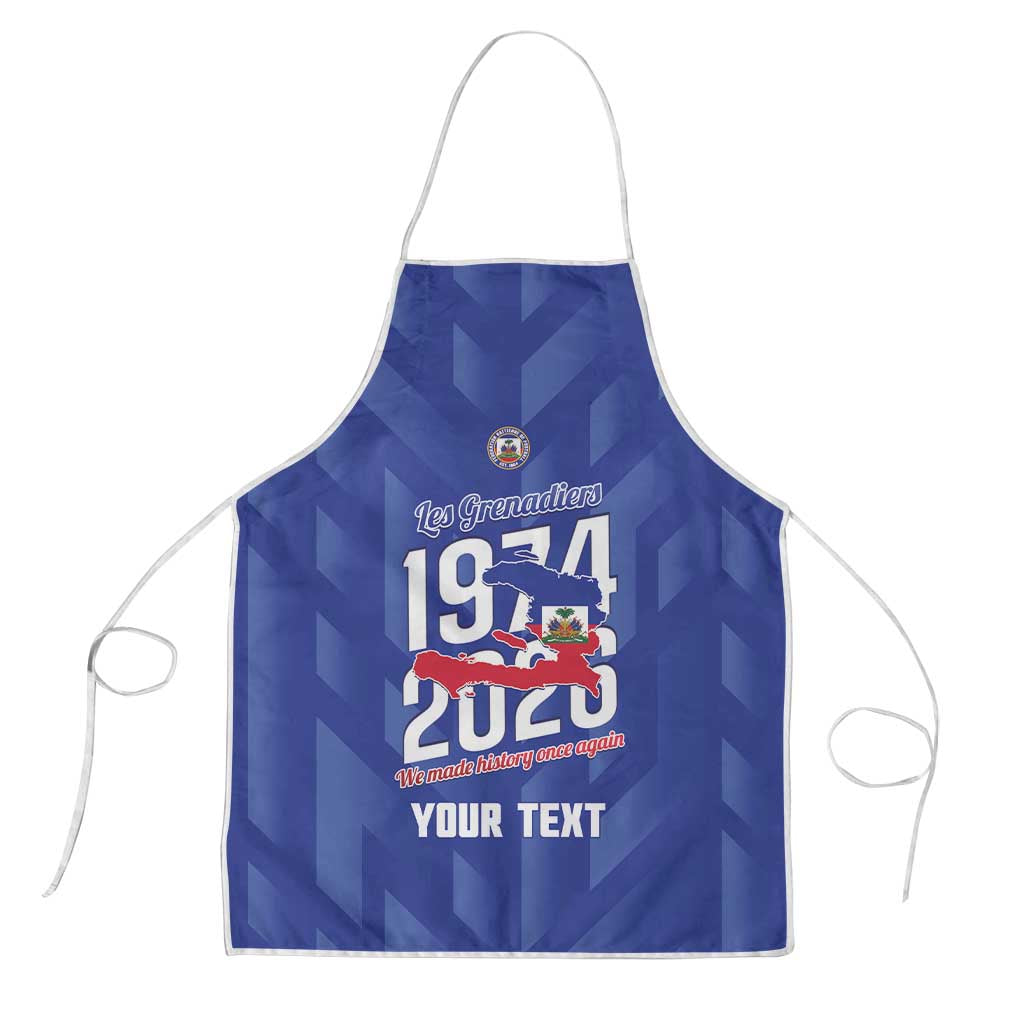 Personalized Haiti Football Apron Les Grenadiers Made History Once Again Blue Color - Wonder Print Shop