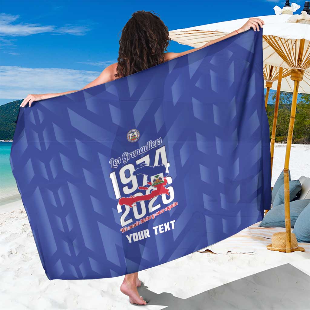 Personalized Haiti Football Sarong Les Grenadiers Made History Once Again Blue Color - Wonder Print Shop
