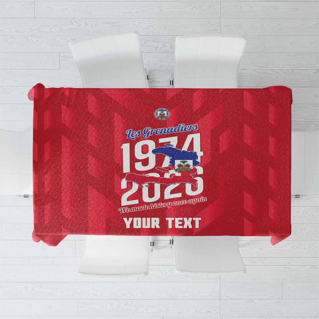 Personalized Haiti Football Tablecloth Les Grenadiers Made History Once Again Red Color - Wonder Print Shop