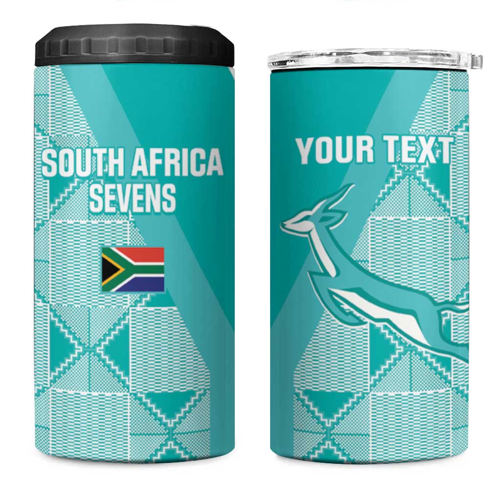 Custom South Africa Rugby 4 in 1 Can Cooler Tumbler Go Champions Springboks - Teal Version - Wonder Print Shop