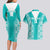 Custom South Africa Rugby Couples Matching Long Sleeve Bodycon Dress and Hawaiian Shirt Go Champions Springboks - Teal Version - Wonder Print Shop