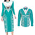 Custom South Africa Rugby Couples Matching Long Sleeve Bodycon Dress and Long Sleeve Button Shirt Go Champions Springboks - Teal Version - Wonder Print Shop