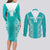 Custom South Africa Rugby Couples Matching Long Sleeve Bodycon Dress and Long Sleeve Button Shirt Go Champions Springboks - Teal Version - Wonder Print Shop