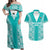 Custom South Africa Rugby Couples Matching Off Shoulder Maxi Dress and Hawaiian Shirt Go Champions Springboks - Teal Version - Wonder Print Shop