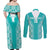 Custom South Africa Rugby Couples Matching Off Shoulder Maxi Dress and Long Sleeve Button Shirt Go Champions Springboks - Teal Version - Wonder Print Shop